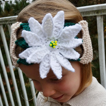 White Poinsettia Headband