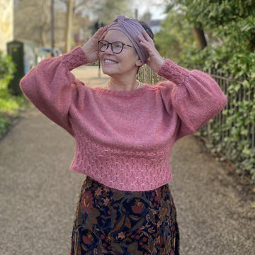 Smocked Saddle Shoulder Sweater
