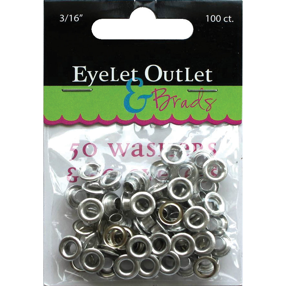 Eyelet Outlet Eyelets & Washers - 3/16", 50 Eyelets, 50 Washers