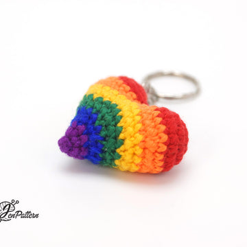Rainbow Heart Keychain