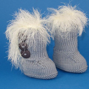 Baby Super Furry 3 Button Booties (Boots Bootees)