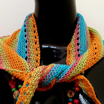 Garter and Eyelet Scarflette