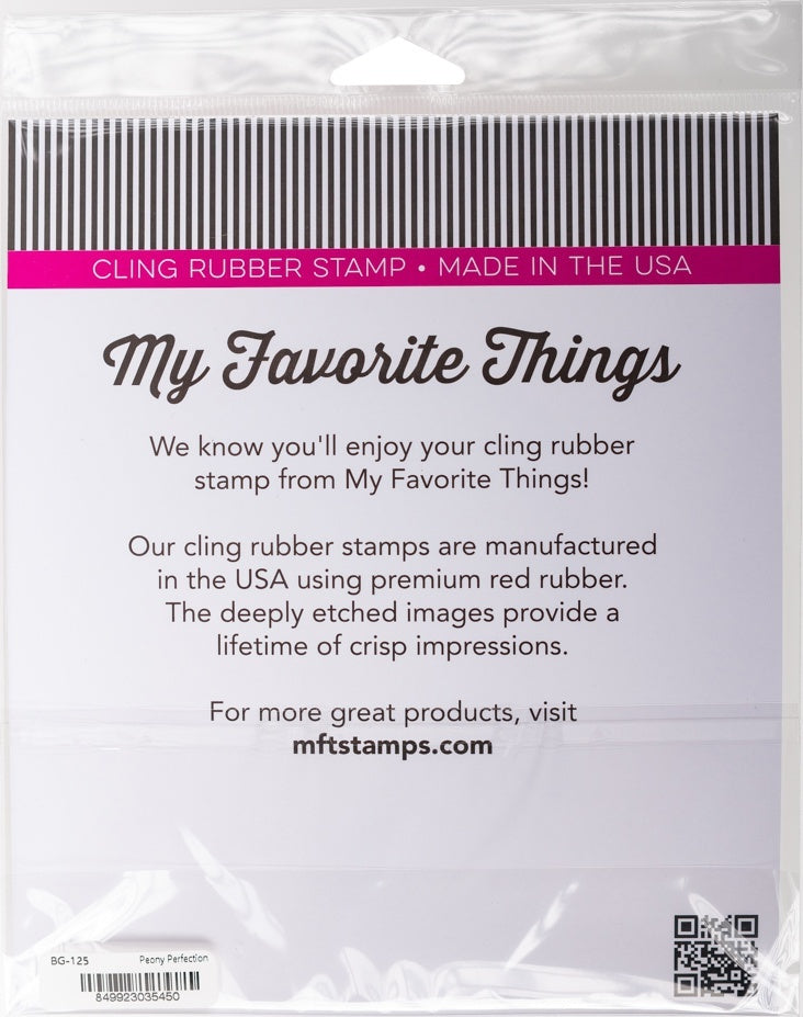 My Favorite Things Background Cling Rubber Stamp - Peony Perfection