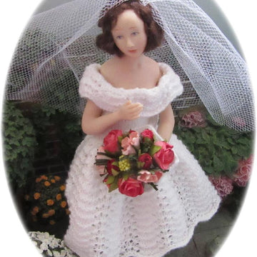 1:12th scale 1950s wedding dress