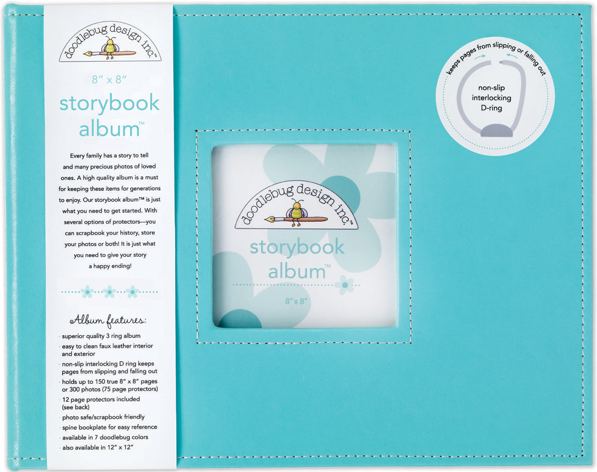 Doodlebug Storybook D-Ring Album 8"X8" - Swimming Pool