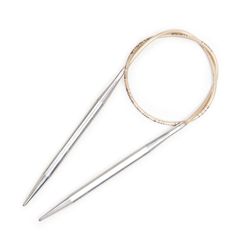 AddiClassic Circular Knitting Needle with Brass Tips and Gold Cords 40cm