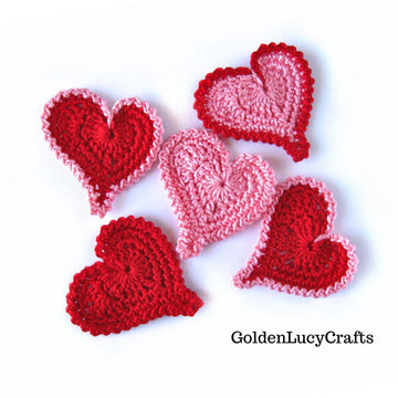 Crochet Pattern Asymmetrical Heart Applique