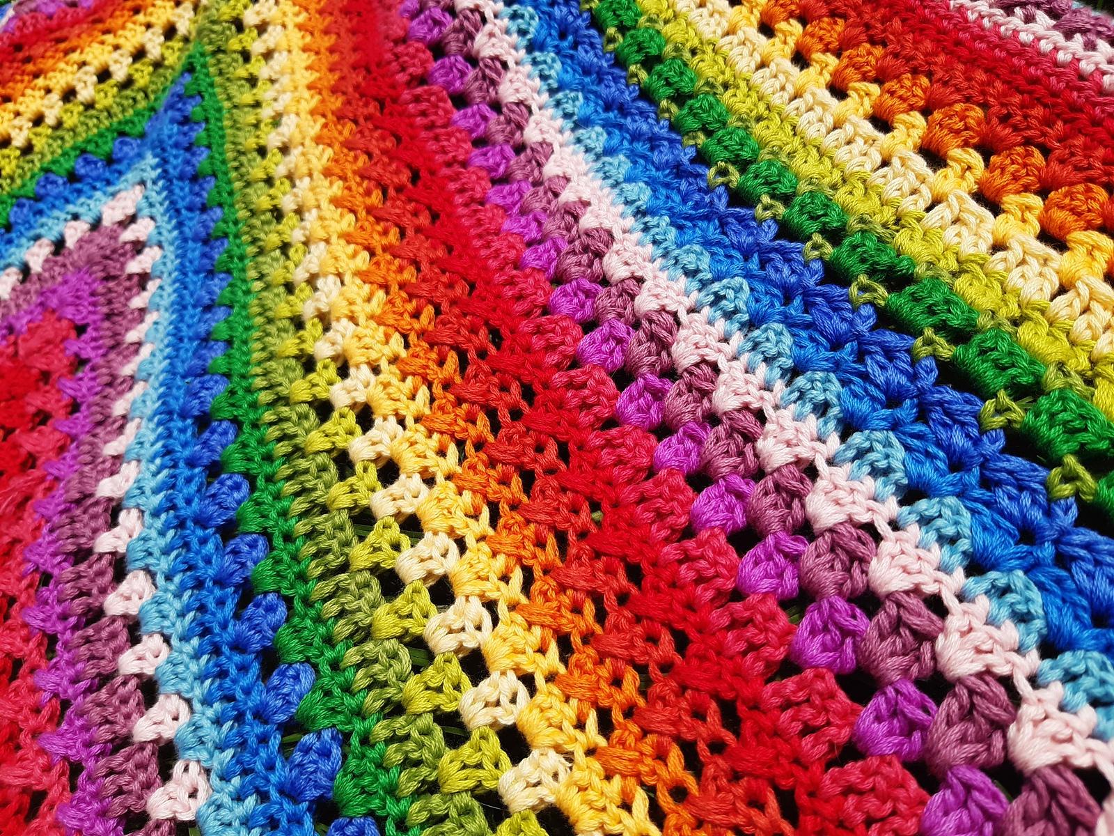 Squared Rainbow Baby Blanket