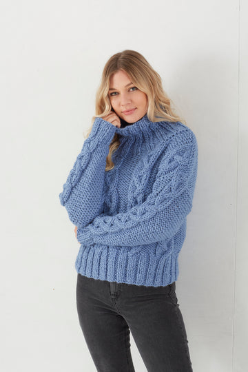 Ladies Round Neck Sweater & Polo Neck Sweaters in King Cole Super Chunky - 5666 - Leaflet