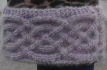 Cabled headband, boot toppers and mittens
