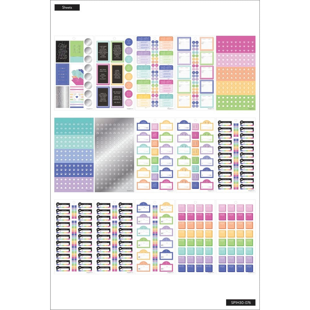 The Happy Planner Budget 30 Sheet Sticker Pad