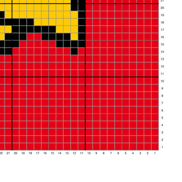 Red Bird Square Blanket 60x60 Grid Intarsia Crip C2C Crochet Tutorial