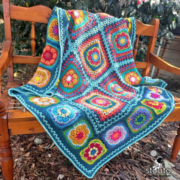 Find Peace Flower SquaresLapghan