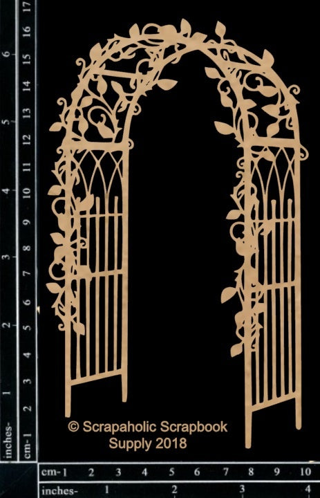 Scrapaholics Laser Cut Chipboard 1.8mm Thick - Leafy Trellis, 6.5"X4"