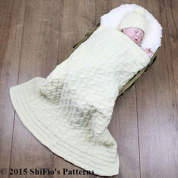 Aran Hat & Blanket Knitting Pattern #163
