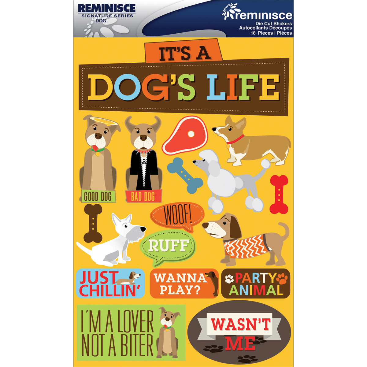 Reminisce Signature Series Dimensional Stickers 4.5"X6" - Dog