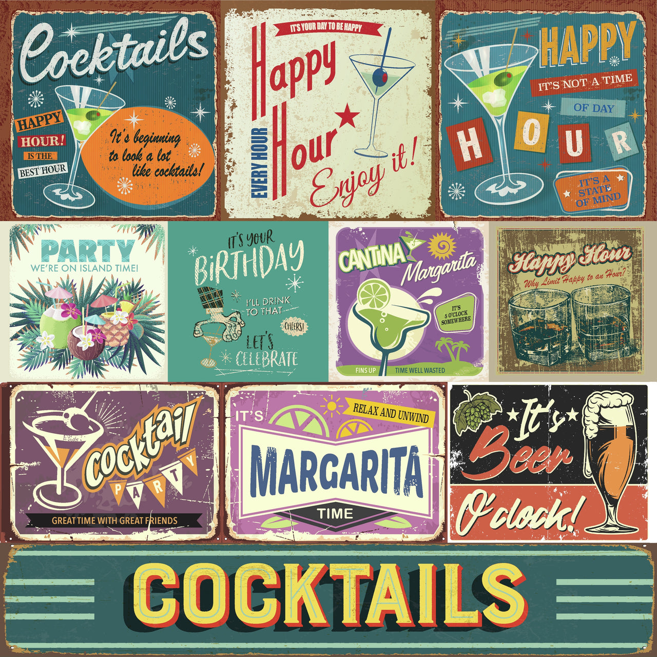 Reminisce Happy Hour Double-Sided Cardstock 12"X12" 25/Pkg - Happy Hour