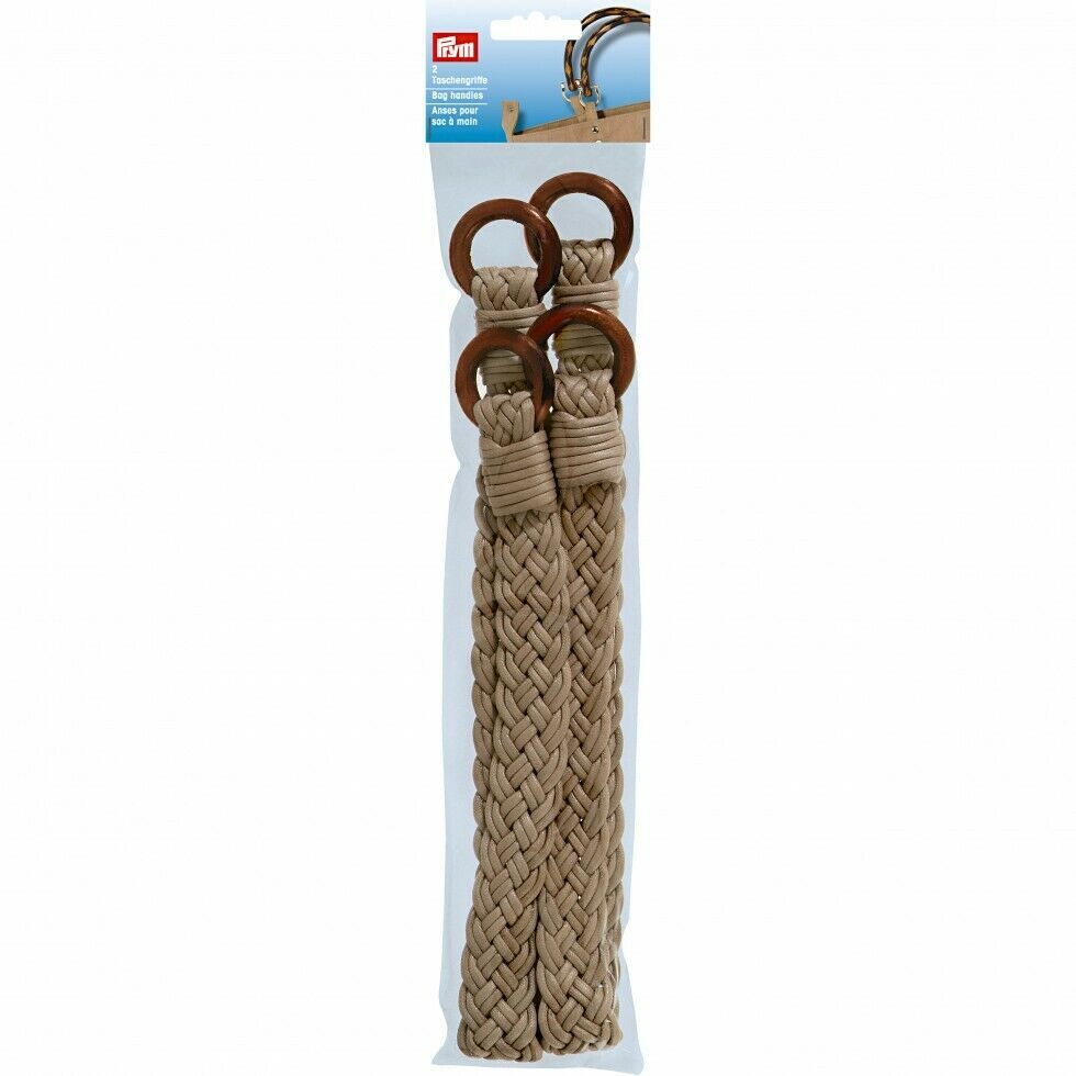 Prym Bag Handles, Beattie Beige, Pack of 2