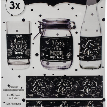 Studio Light Shrink Sleeves 12.5"X3.5" 3/Pkg - Chalk, 3 Designs/1 Each