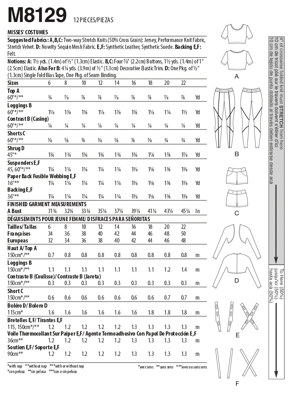 McCall's Misses' Costumes M8129 - Sewing Pattern