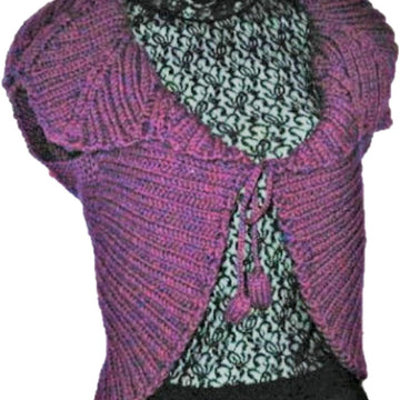 Purple Rotlaub Leaf Collar Shrug