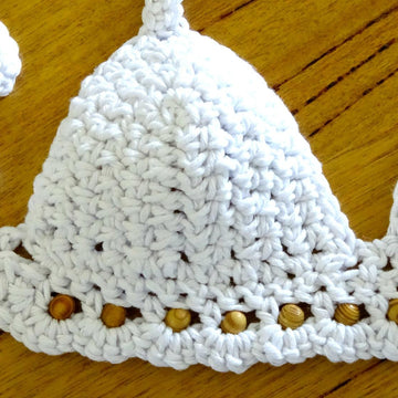 Crochet Beaded Bikini Halter Top