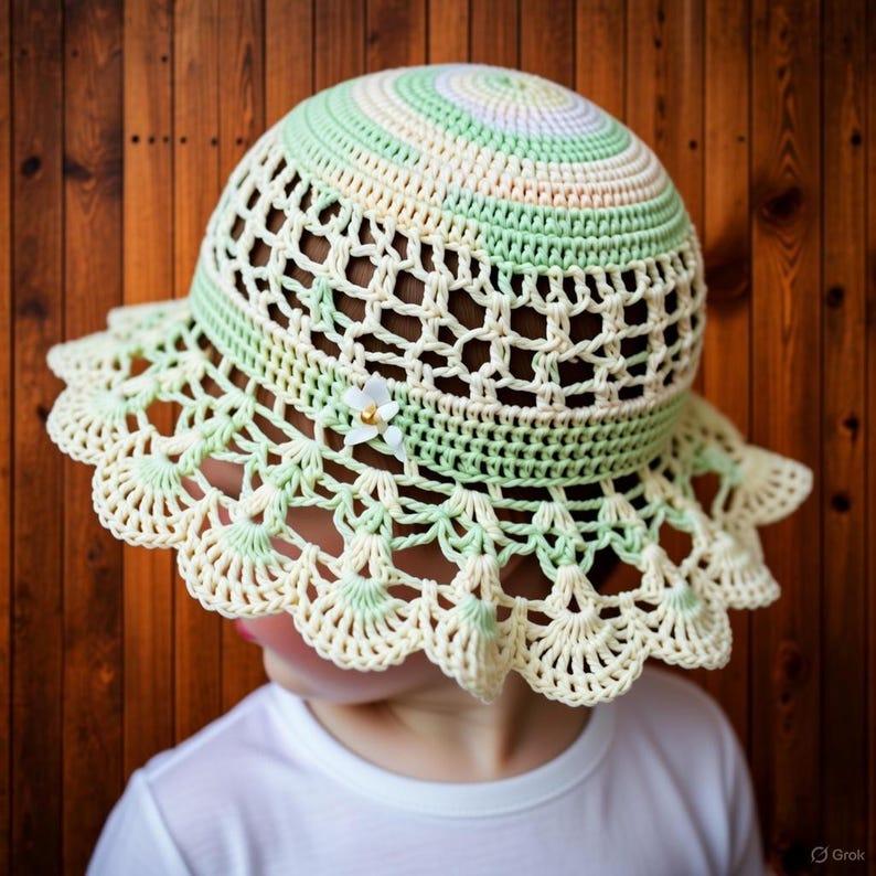 Crochet Sun Hat Pattern for Kids – Summer Cotton Hat PDF, Easy Crochet Hat Pattern