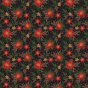 Craft Cotton Company Traditional Poinsettia - Poinsettia Black