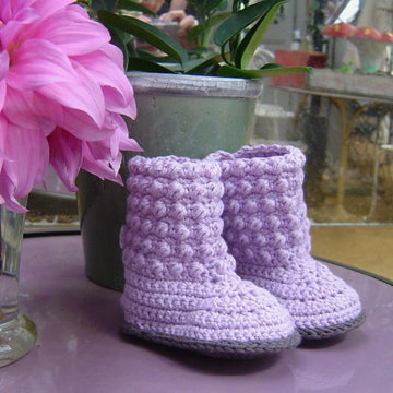 Bubble Stitch Baby Booties