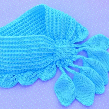 Velvet Scarf ( Leaves / Keyhole / Ascot / Pull-Through / Vintage / Stay On Scarf Knitting Pattern )