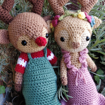 Renata and Rudolph Reindeer Doll Crochet Amigurumi Christmas