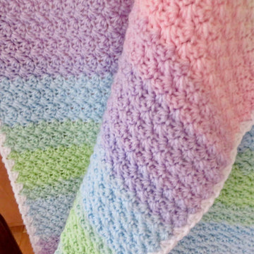 Double Rainbow Baby Blanket - Lion Brand Mandala Baby (DK) - Beginner Friendly