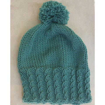 Mock Cable Pom Pom Hat