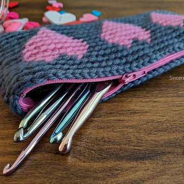 Tapestry Heart Pencil Case