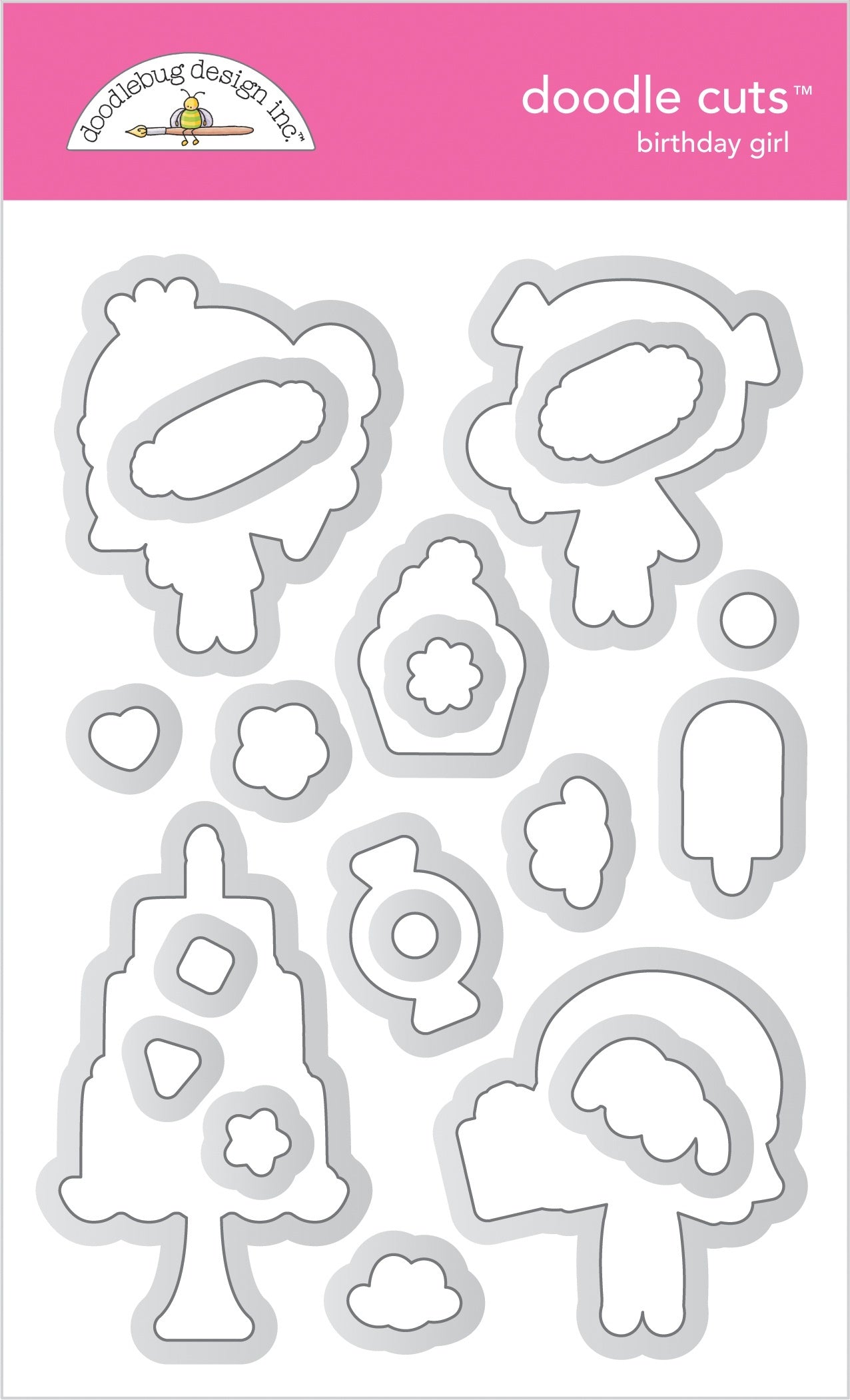 Doodlebug Doodle Cuts Dies - Birthday Girl, Hey Cupcake