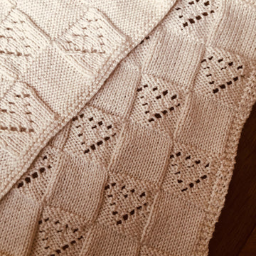 Heart Patch Blanket, Knitting Pattern