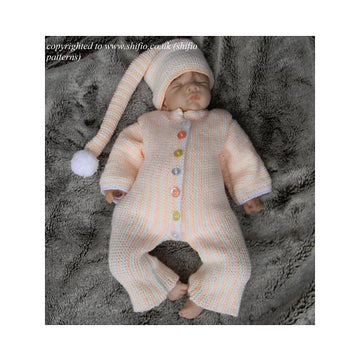 Knitting Pattern baby all in one  #182