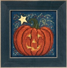 Mill Hill Midnight Pumpkin Cross Stitch Kit - 5in x 5in