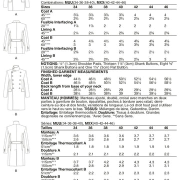 Vogue Men's Coat V1853 - Sewing Pattern