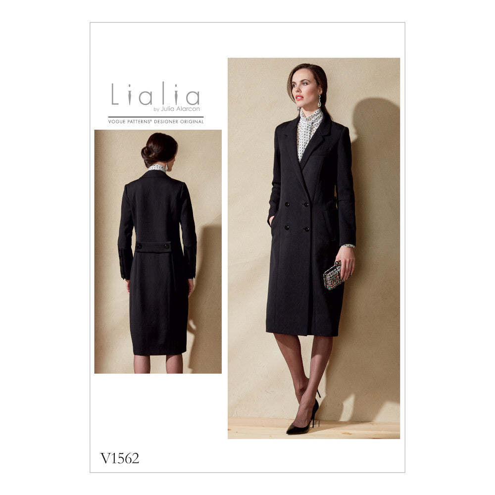 Vogue Misses' Double-Breasted Lined Coat with Back Belt V1562 - Sewing Pattern