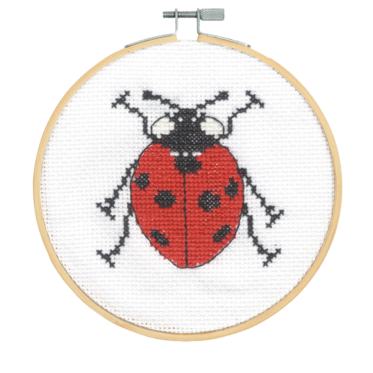 DMC Seven Spot Ladybird Cross Stitch Kit (with 5in hoop) - 5in