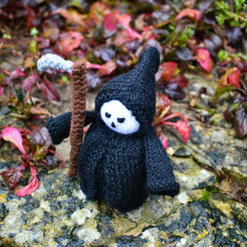 Halloween Grim Reaper Doll Knitting Pattern - Toy Knitting Pattern