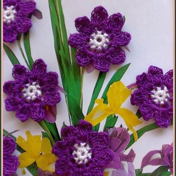 8 Petals Crochet Flower Pattern Applique Embellishment