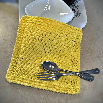 Crossed Stitch Dishcloth and Coasters
