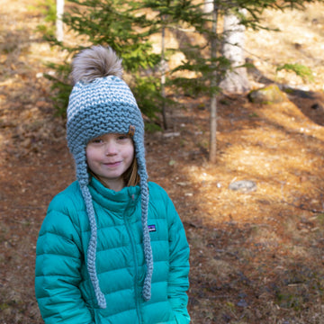 Pinstripe Ear Flaps Toque Hat Baby Children Women