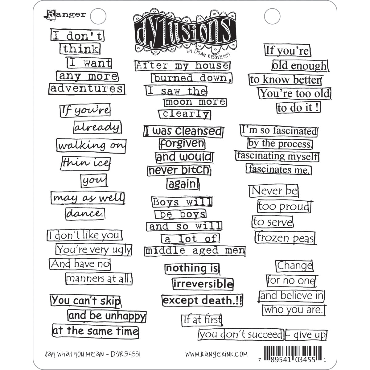 Ranger Dyan Reaveley's Dylusions Cling Stamp Collections 8.5"X7" - Say What You Mean