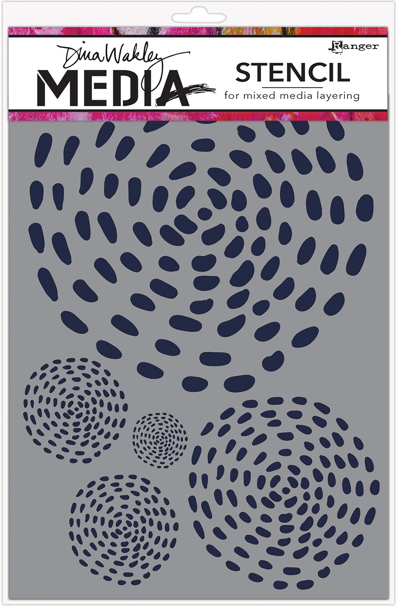 Ranger Dina Wakley Media Stencils 9"X6" - Swirling Dashes