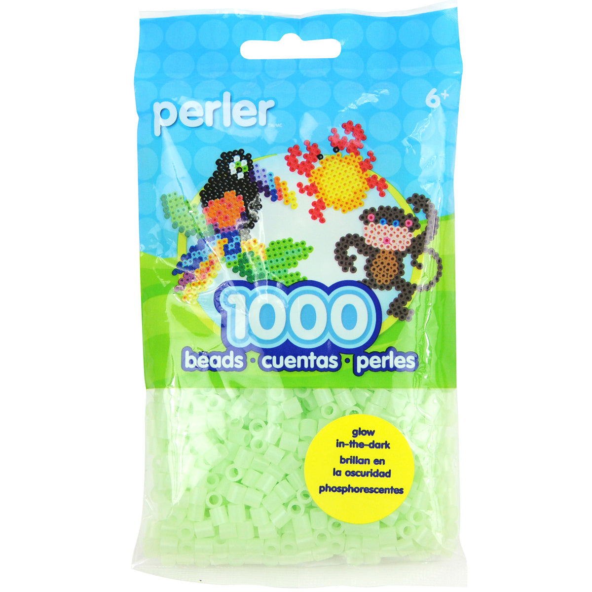 Perler Beads 1,000/Pkg - Glow Green