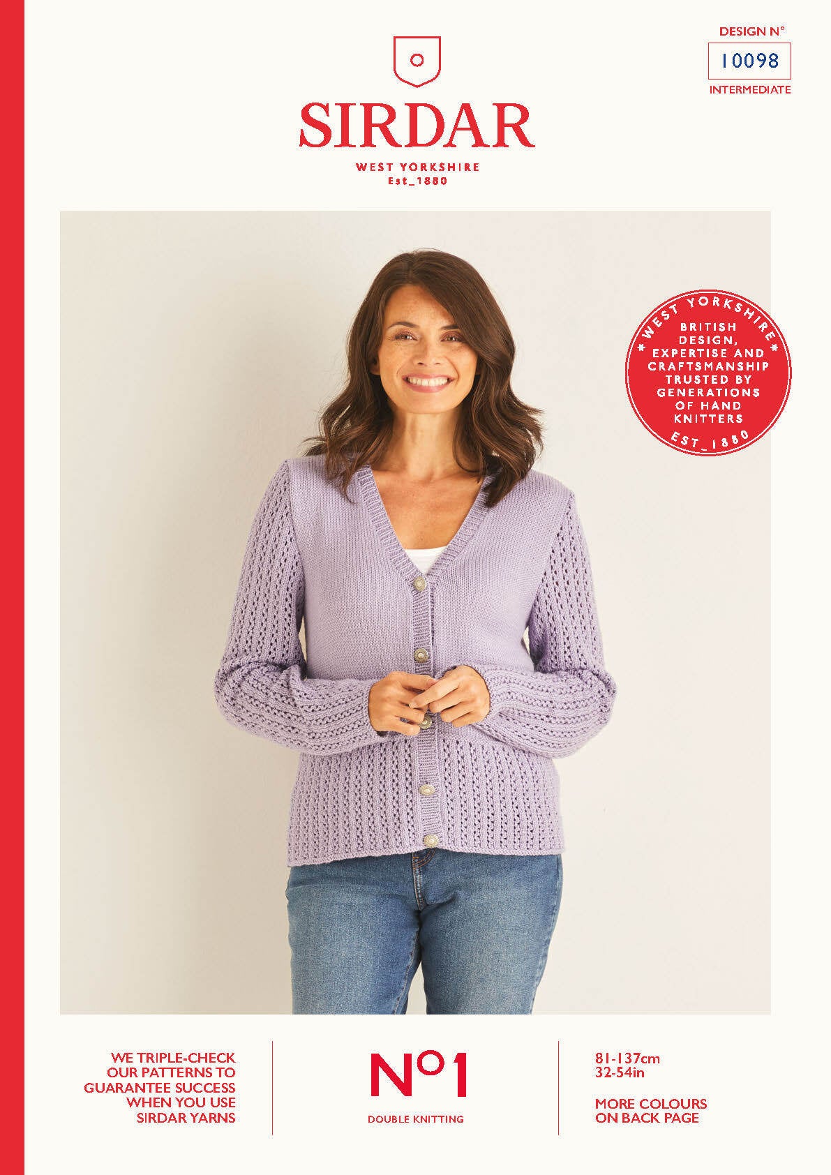 Ladies Cardigan in Sirdar No.1 DK - 10098 - Leaflet