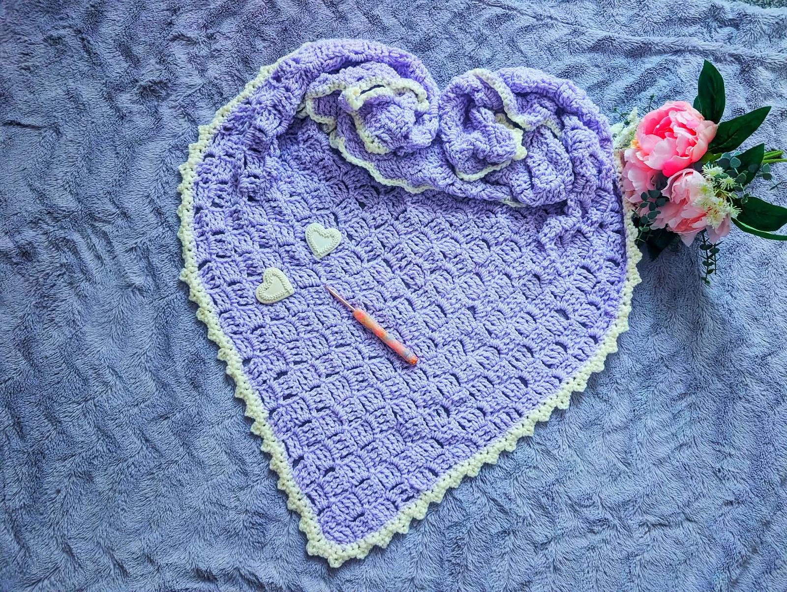 Crochet Lavender Flower Shawl Pattern